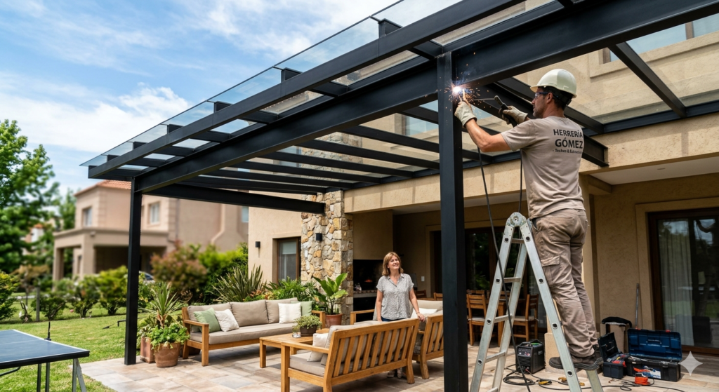 pergola hierro a medida