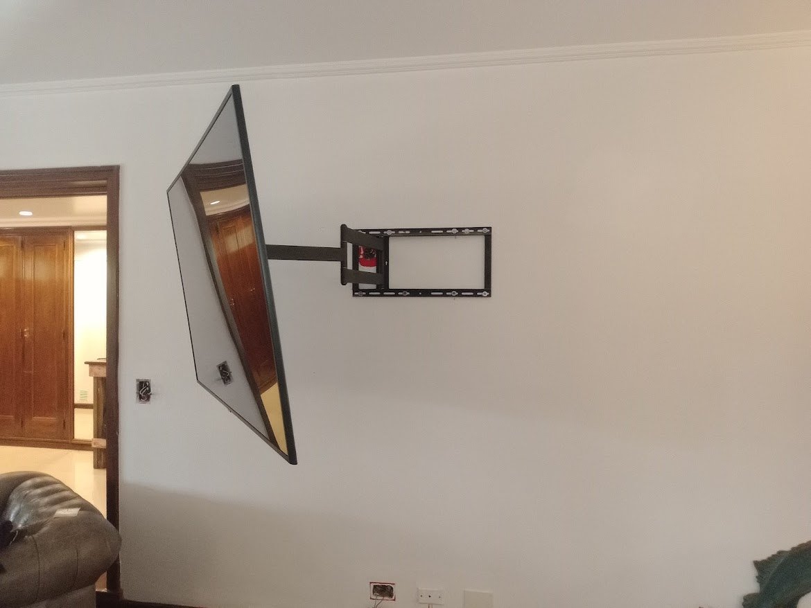 instalacion soporte tv brazo largo pared ladrillo