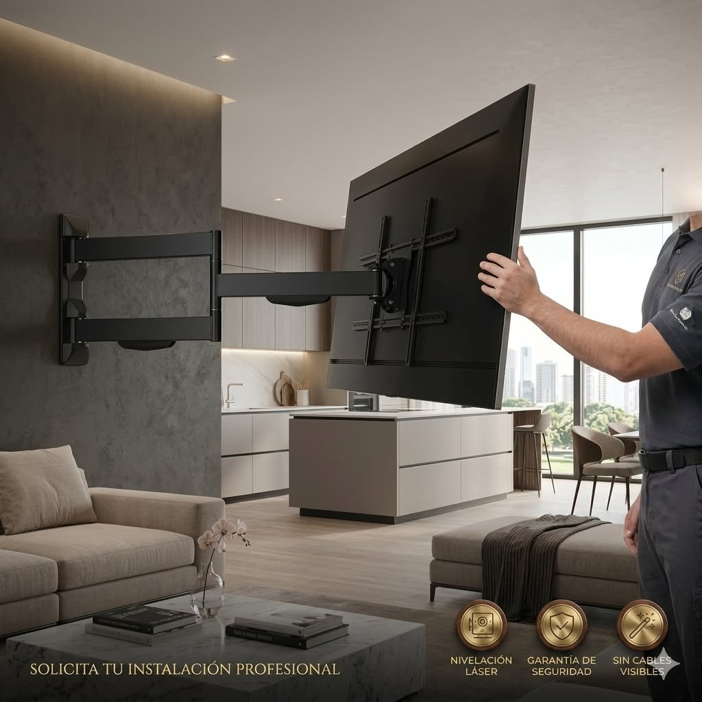 colgador tv en pared ladrillo