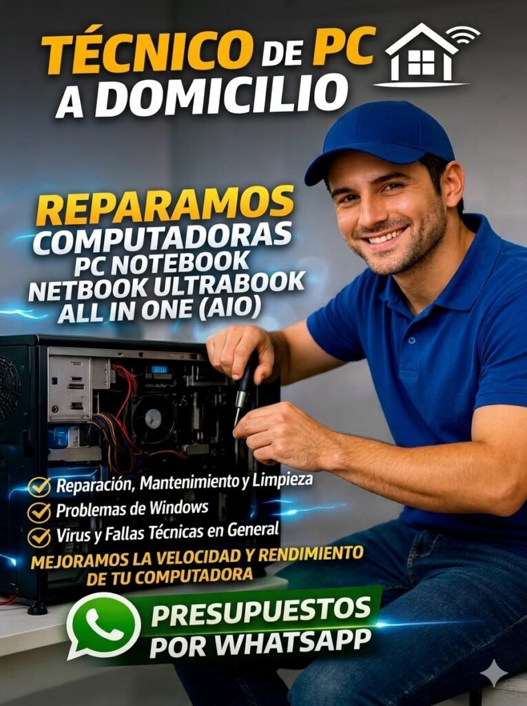 tecnico computadoras a domicilio caba